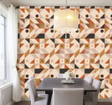 Bruin patchwork modern behang - TenStickers