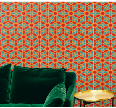 Caleidoscoopsymmetrie geometrisch behang - TenStickers