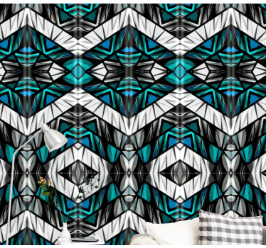 Caleidoscopische symmetrie geometrisch behang - TenStickers