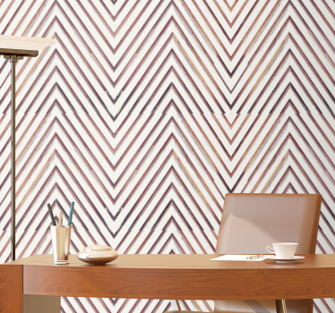 Chevron-lijnpatroon geometrisch behang - TenStickers