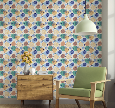 Circulaire retropatronen geometrisch behang - TenStickers