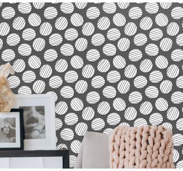 Cirkelpatroon met strepen behang - TenStickers