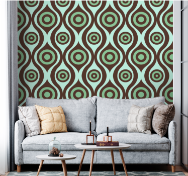 Cirkels patroon geometrisch behang - TenStickers