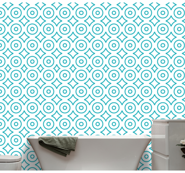 Cirkelvormig geometrisch patroon behang - TenStickers