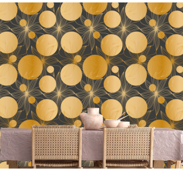 Cirkelvormig motiefensemble geometrisch behang - TenStickers