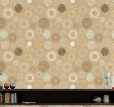 Cirkelvormig motiefpatroon geometrisch behang - TenStickers