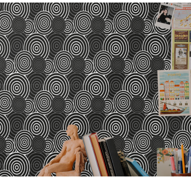 Concentrische cirkels geometrisch behang - TenStickers