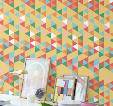 Creatief abstract patroon behang driehoeken - TenStickers