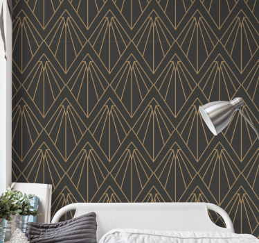 Déco gouden ventilator geometrisch behang - TenStickers