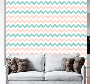 Decor met chevronpatroon geometrisch behang - TenStickers