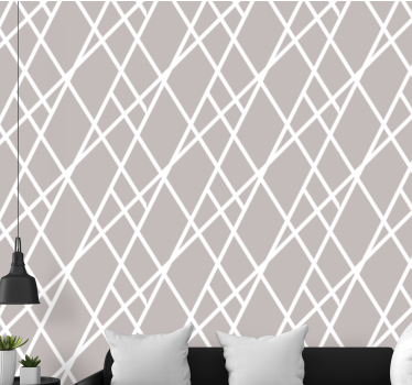 Diagonale lijnpatronen geometrisch behang - TenStickers