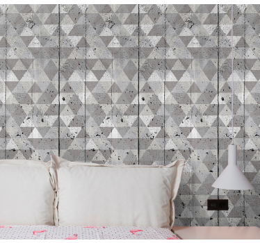 Driehoeken betonpatroon geometrisch behang - TenStickers