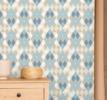 Driehoeken en ruiten geometrisch behang - TenStickers