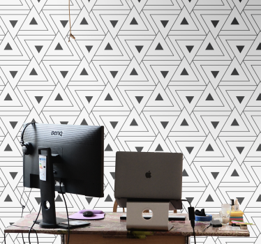 Driehoekig patroon geometrisch behang - TenStickers