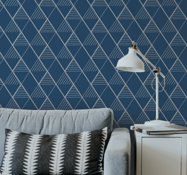 Driehoekige lijnpatronen geometrisch behang - TenStickers