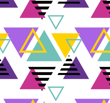 Driehoekjes behang Levendige kleuren jaren 80 patroon - TenStickers