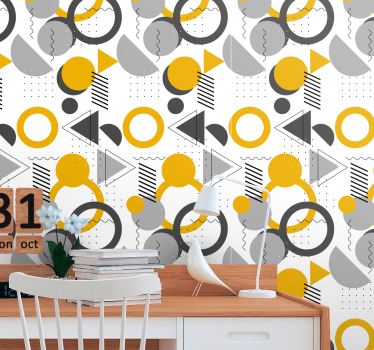 Dynamische abstracte patronen stippen behang - TenStickers