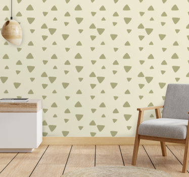 Eenvoudig beige patroon behang driehoeken - TenStickers