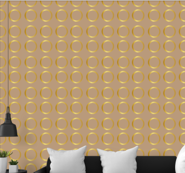 Elegant cirkelpatroon stippen behang - TenStickers