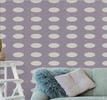 Getextureerde lavendel ovalen stippen behang - TenStickers