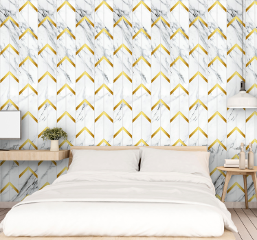 Elegant visgraatpatroon marmeren behang - TenStickers