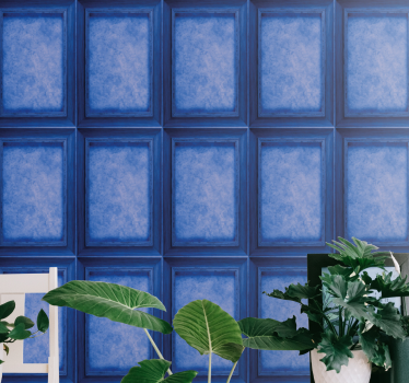 Elegante blauwe panelen marmeren behang - TenStickers