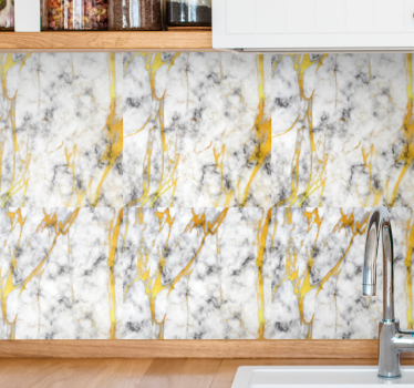 Elegante gele aderen marmeren behang - TenStickers