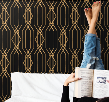 Elegant goudpatroon geometrisch behang - TenStickers