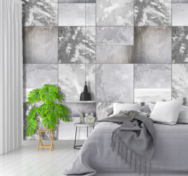 Elegante grijze tegels marmeren behang - TenStickers