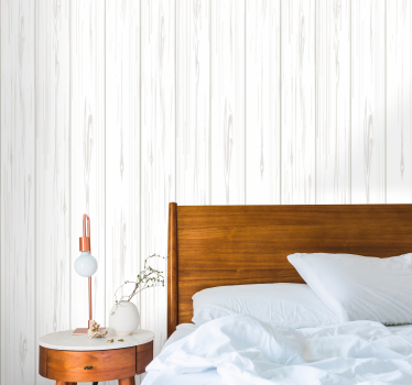 Elegant lichtgrijs effect hout behang - TenStickers