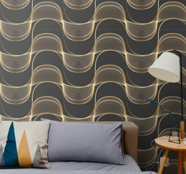 Elegante lijnpatronen geometrisch behang - TenStickers