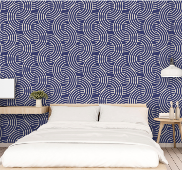 Elegante spiraalvormige golven geometrisch behang - TenStickers