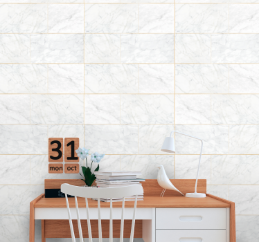 Elegante witte tegels marmeren behang - TenStickers