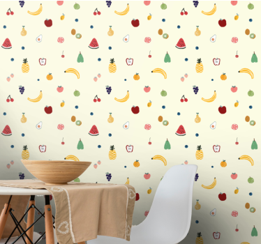 Fruitpatroon ontwerp keuken behang - TenStickers
