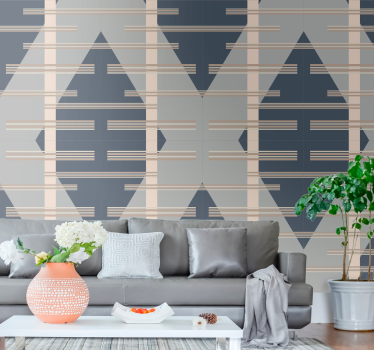Geometrisch behang grijs ruitpatroon - TenStickers