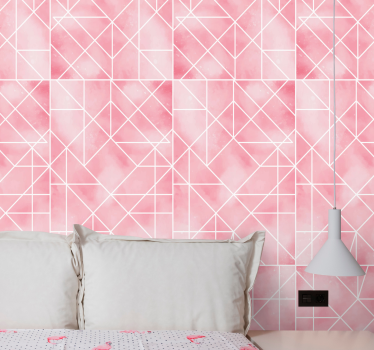 Geometrisch behang abstracte driehoekpatronen - TenStickers