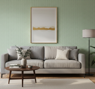 Geometrisch behang chevron patroon groen - TenStickers