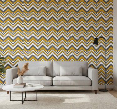 Geometrisch behang chevron streep motief - TenStickers