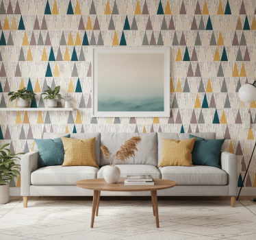 Geometrisch behang driehoekige kleursegmenten - TenStickers