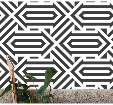 Geometrisch behang geometrisch doolhof ontwerp - TenStickers