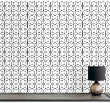 Geometrisch behang geometrisch kubuspatroon - TenStickers