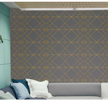 Geometrisch behang geometrisch rasterpatroon - TenStickers