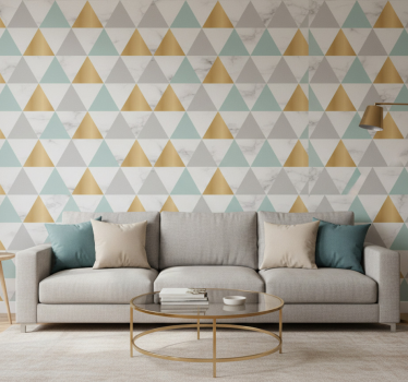 Geometrisch behang geometrische driehoek - TenStickers