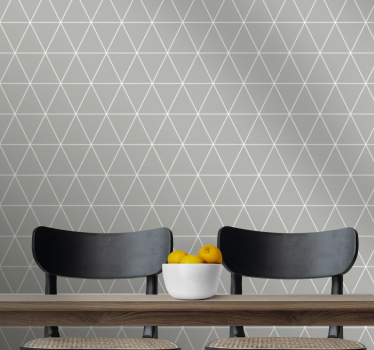 Geometrisch behang grijze elegante driehoeken - TenStickers