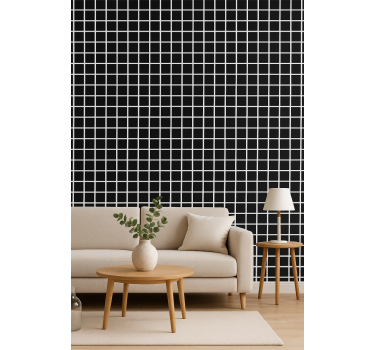 Geometrisch behang grijze vierkanten schaal - TenStickers