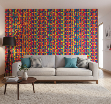 Geometrisch behang kleurrijk driehoekpatroon - TenStickers