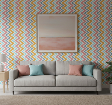 Geometrisch behang levendig zigzag concept - TenStickers