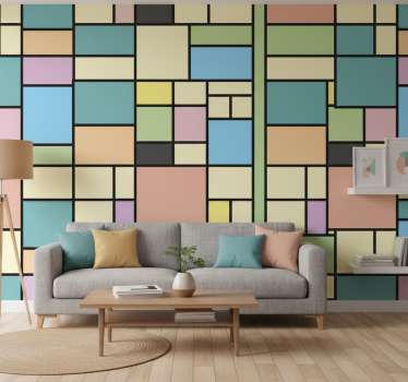 Geometrisch behang levendige geometrie - TenStickers