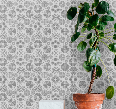 Geometrisch behang medaillon patroon - TenStickers