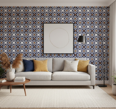 Geometrisch behang met diamanten patroon - TenStickers